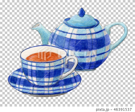 紅茶　ティーセット　手描き　水彩 46391537