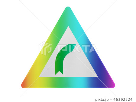 Traffic sign isolated - Curve right 46392524