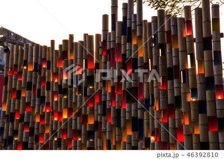 川棚片島竹灯籠まつり　夕景　魚雷発射試験場跡　【長崎県東彼杵郡】 46392810