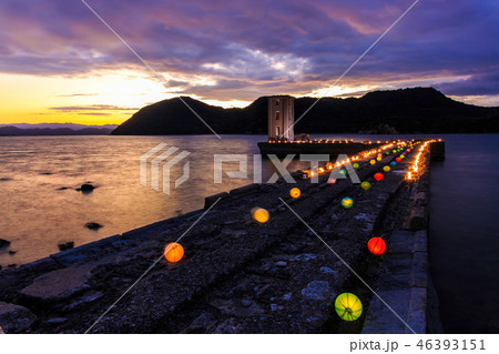 川棚片島竹灯籠まつり　夜景　魚雷発射試験場跡　【長崎県東彼杵郡】 46393151