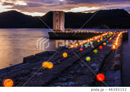 川棚片島竹灯籠まつり　夜景　魚雷発射試験場跡　【長崎県東彼杵郡】 46393152