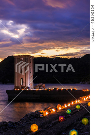 川棚片島竹灯籠まつり　夜景　魚雷発射試験場跡　【長崎県東彼杵郡】 46393154
