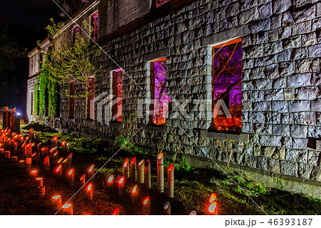 川棚片島竹灯籠まつり　夜景　魚雷発射試験場跡　【長崎県東彼杵郡】 46393187