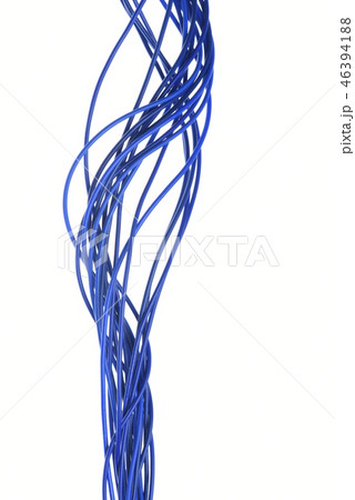 Electric cable wire isolated on white background 46394188