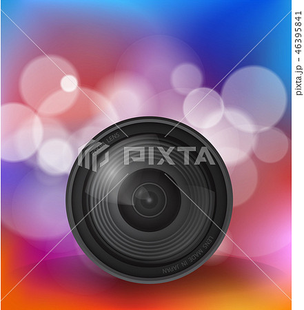 Camera lens over bokeh background 46395841
