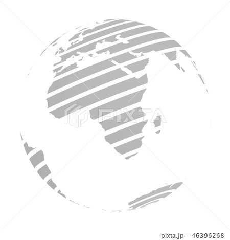 Earth globe with grey striped World land map focused on Africa. 3D vector illustration 46396268