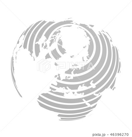 Earth globe with grey striped World land map focused on Europe and Antarctica with North Pole. 3D Earth globe with grey striped World land map focused on Europe and Antarctica with North Pole. 3D 46396270