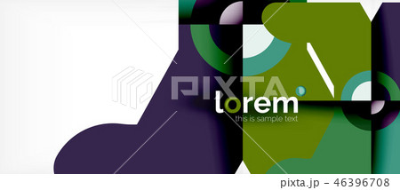 Geometric colorful shapes composition abstract background. Minimal dynamic design 46396708