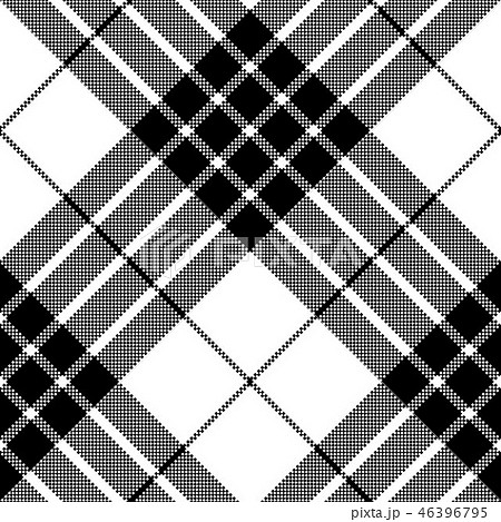 Cameron black white tartan pixel seamless pattern Cameron black white tartan pixel seamless pattern 46396795