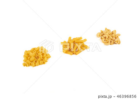 different types of pasta isolated on white background. 46396856