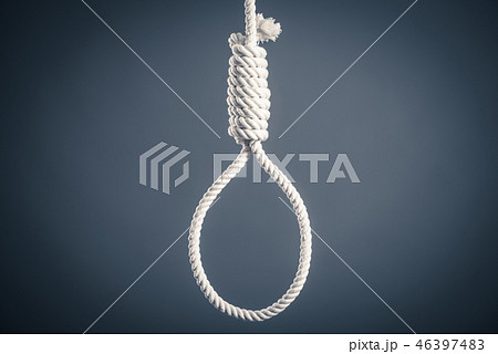 自殺 首つりイメージの写真素材
