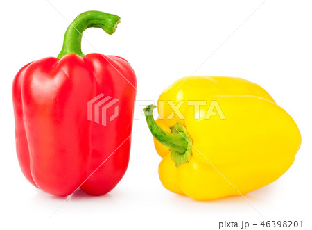 Red and yellow sweet pepper isolated on white background Red and yellow sweet pepper isolated on white background 46398201