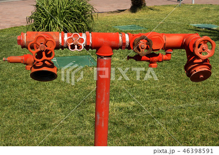 Red old fire hydrant in Italy Europe 46398591