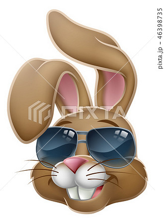 Cool Easter Bunny Rabbit In Sunglasses Cartoonのイラスト素材