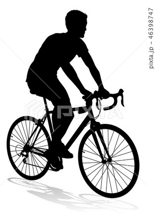 Bike Cyclist Riding Bicycle Silhouetteのイラスト素材