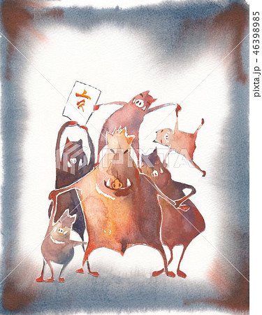 亥年 年賀素材 亥年 年賀素材 46398985