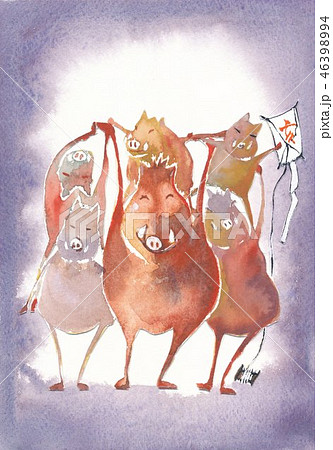 亥年 年賀素材 亥年 年賀素材 46398994