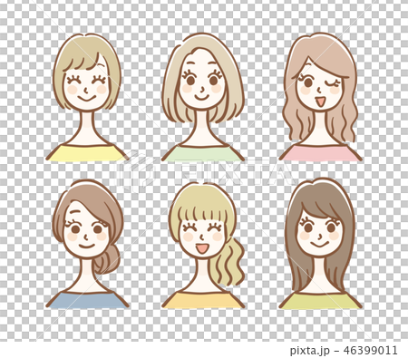 女性アイコン　セット 46399011