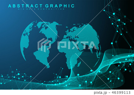 Big data visualization. Graphic abstract background Artificial Intelligence. Social network Big data visualization. Graphic abstract background Artificial Intelligence. Social network 46399113