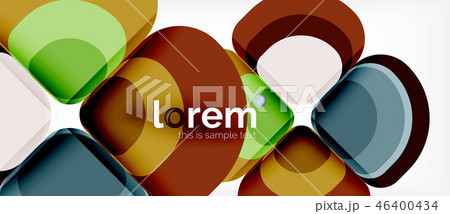 Round triangles geometric shapes composition 46400434