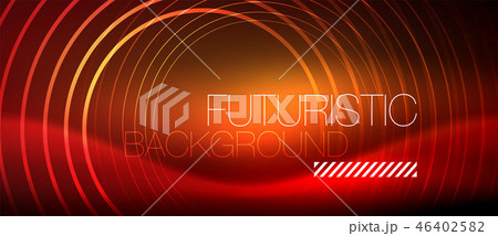 Neon glowing techno lines, hi-tech futuristic abstract background template with square shapes 46402582