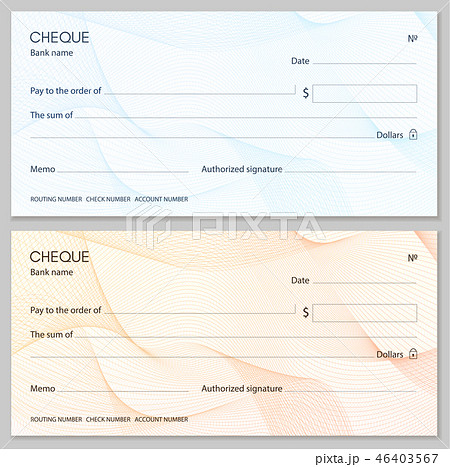 Check, Cheque (Chequebook template). Guilloche pat 46403567