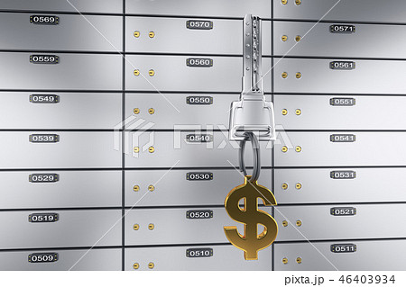 3D deposit boxes with key. Safe lockers 46403934