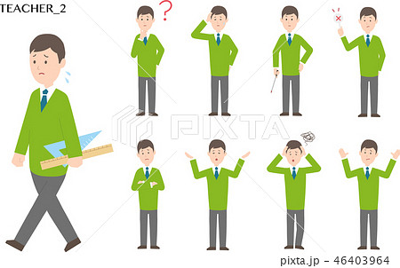 若い先生のイラストセット1 46403964