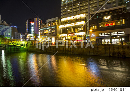 愛知県　名古屋市　堀川　納屋橋の夜景 46404014