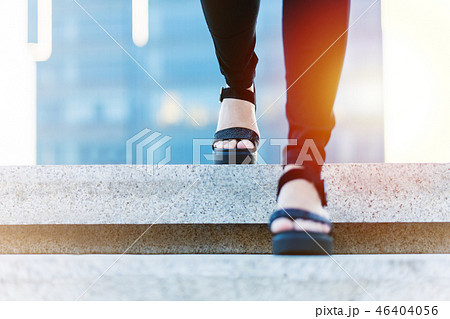 Woman step forward to success, businesswoman walk 46404056
