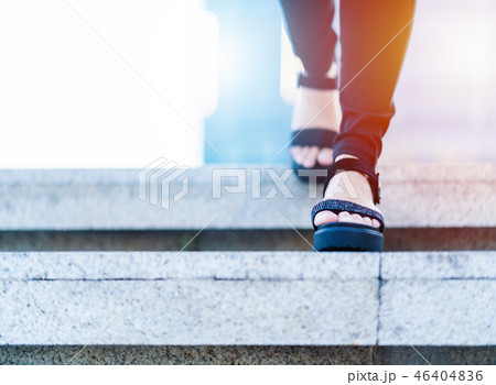 Woman step forward to success, businesswoman walk 46404836