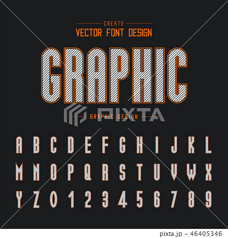 Line font and alphabet vector Tall typeface letter 46405346