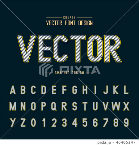Line font and alphabet vector, Style typeface Line font and alphabet vector, Style typeface 46405347
