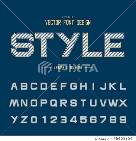 Line font and alphabet vector, Design typeface Line font and alphabet vector, Design typeface 46405354