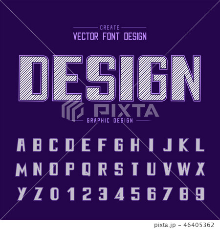 Line font and alphabet vector, Bold typeface 46405362