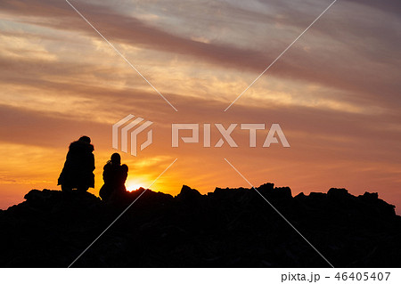 日没 夕焼け 同行 46405407