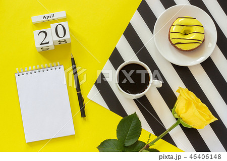 Wooden cubes calendar April 20th.  46406148