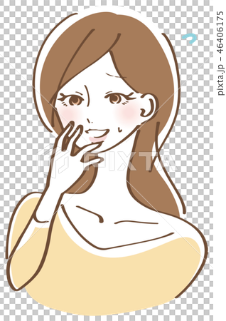 困惑する女性　イラスト 46406175
