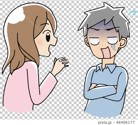 会話する女性と男性　イラスト 46406177