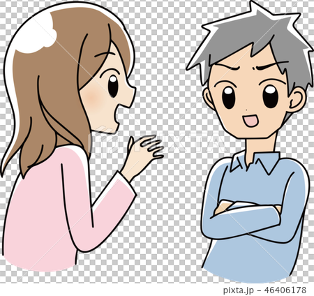 会話する女性と男性　イラスト 46406178