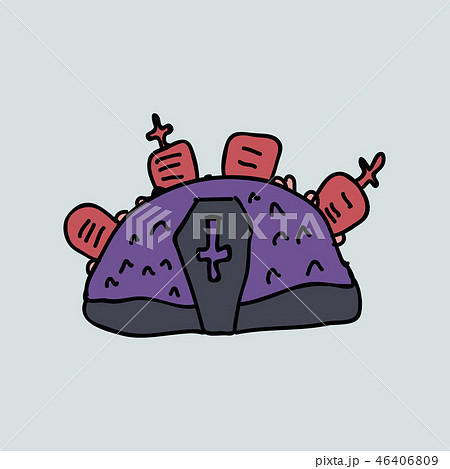 Cemetery or graveyard dark background. Silhouettes of tombstones . Color vector illustration for Cemetery or graveyard dark background. Silhouettes of tombstones . Color vector illustration for 46406809