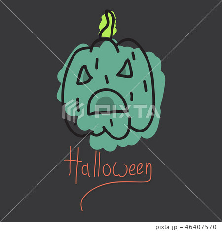 Halloween pumpkin with face on dark background. Vector cartoon Illustration. Halloween pumpkin with face on dark background. Vector cartoon Illustration. 46407570