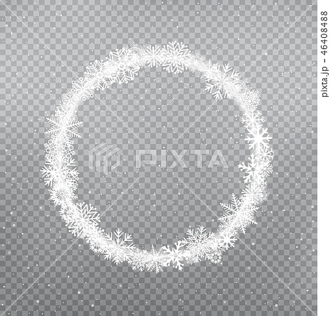 snowy round frame template 46408488