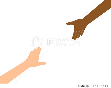 A couple hands reaching for each other A couple hands reaching for each other 46408614