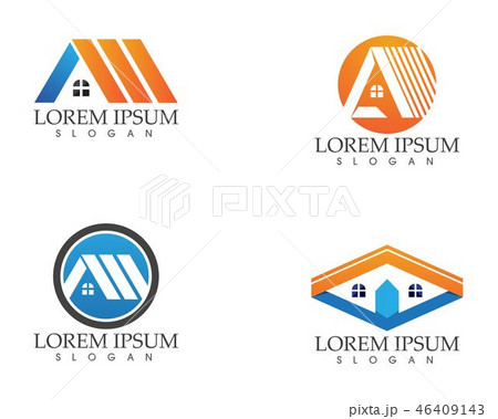 Real estate and home buildings logo icons template 46409143