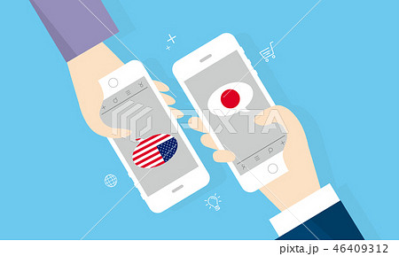 翻訳アプリのイメージのイラスト素材