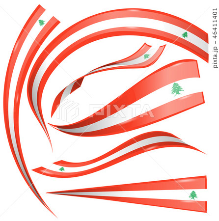 lebanon flag set isolated on white background 46411401
