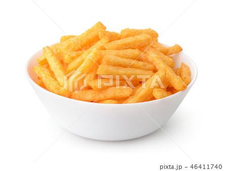 Bowl of cheese puff sticks 46411740