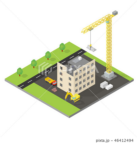 Isometric house under construction  46412494