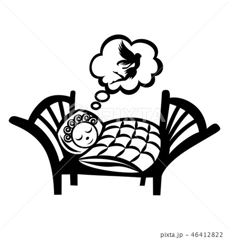 Girl sleeping simple icon 46412822